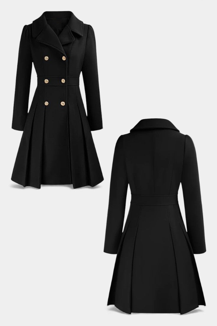 Philia double-breasted pea coat back view