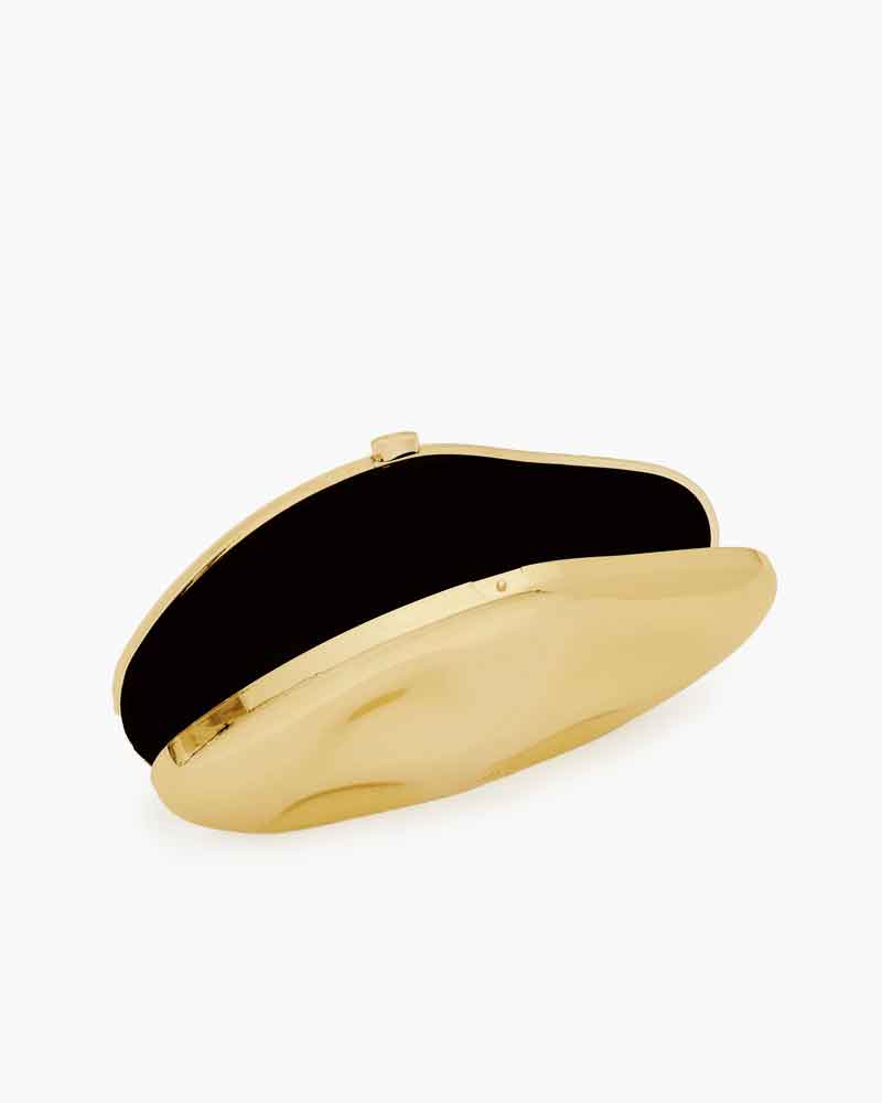 Glamorous Evening Sculptural Metallic Clutch Bag