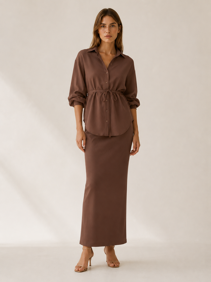 Inara | Shirt and Skirt Set with Tie Waist