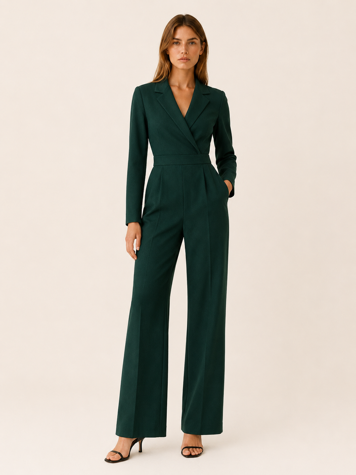 Ingrid | Deep V-Neck Wide-Leg Jumpsuit