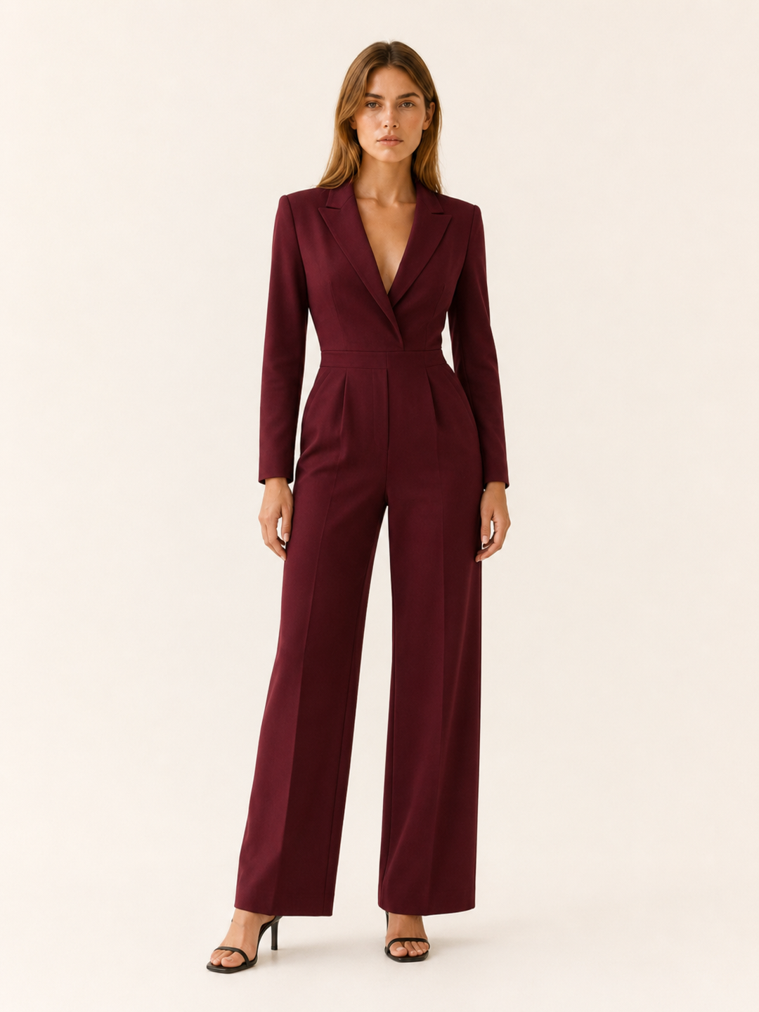 Ingrid | Deep V-Neck Wide-Leg Jumpsuit