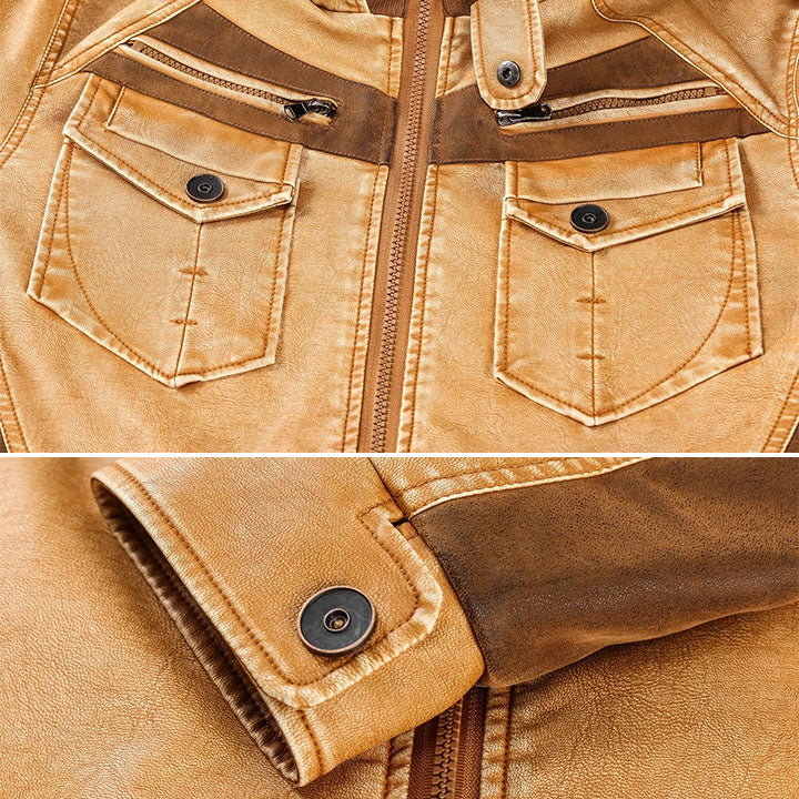 Titan Brown Leather Jacket Men Back View | The Ashwell