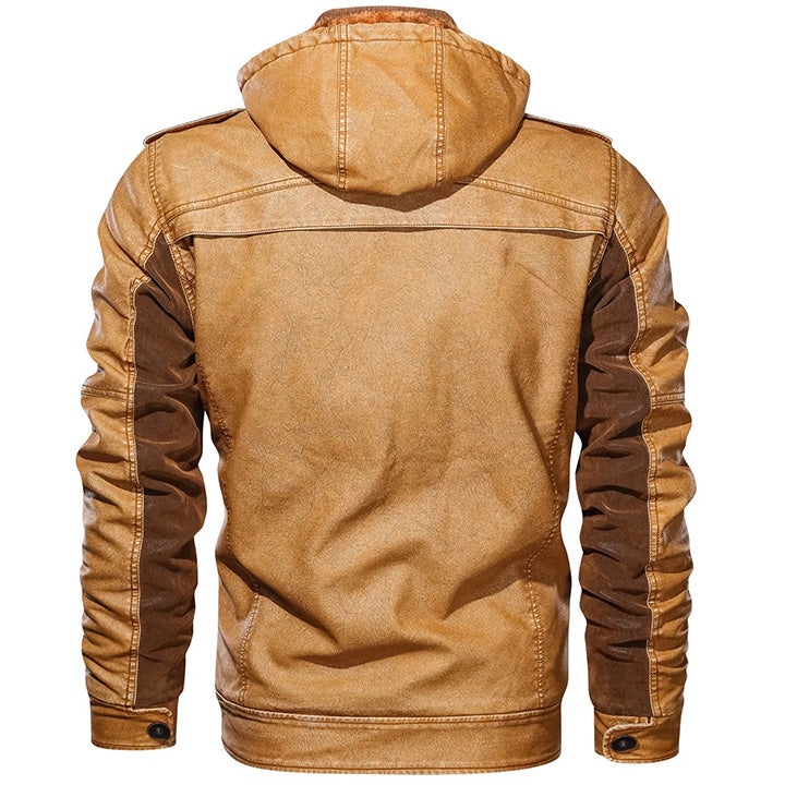 Titan Brown Leather Jacket Men Side View | The Ashwell
