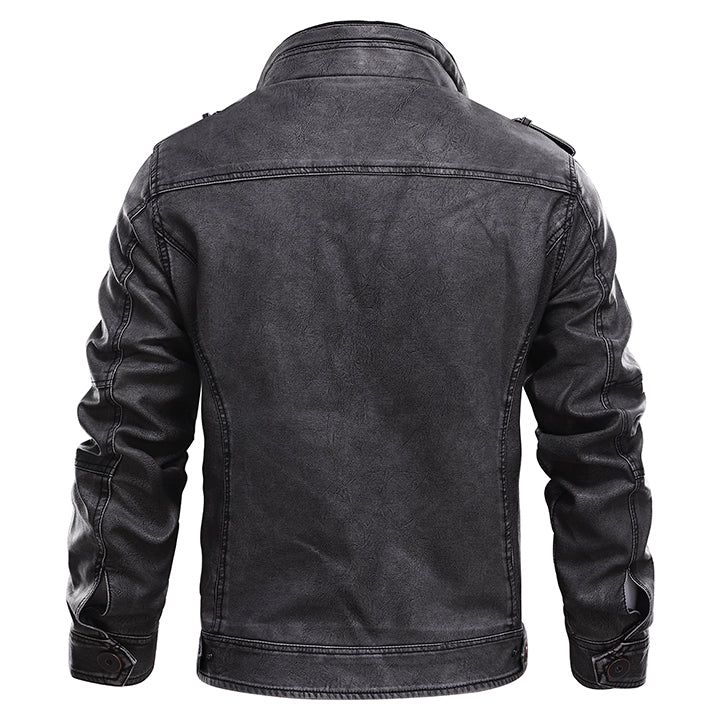 Bonanza Black Leather Jacket Men side view