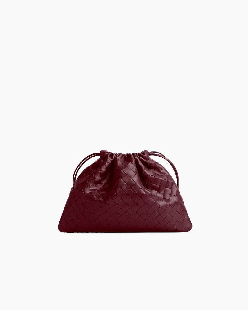 Woven Medium Dustbag Leather Clutch Bag