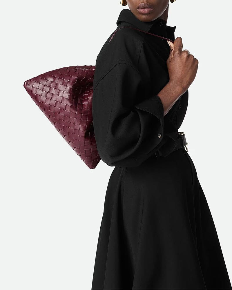 Woven Medium Dustbag Leather Clutch Bag