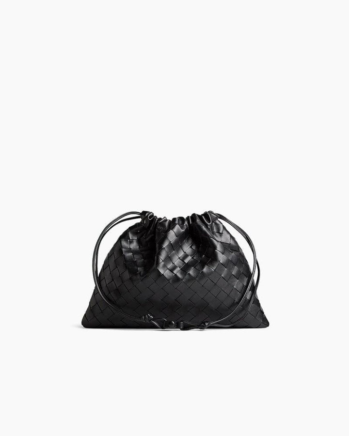 Woven Medium Dustbag Leather Clutch Bag
