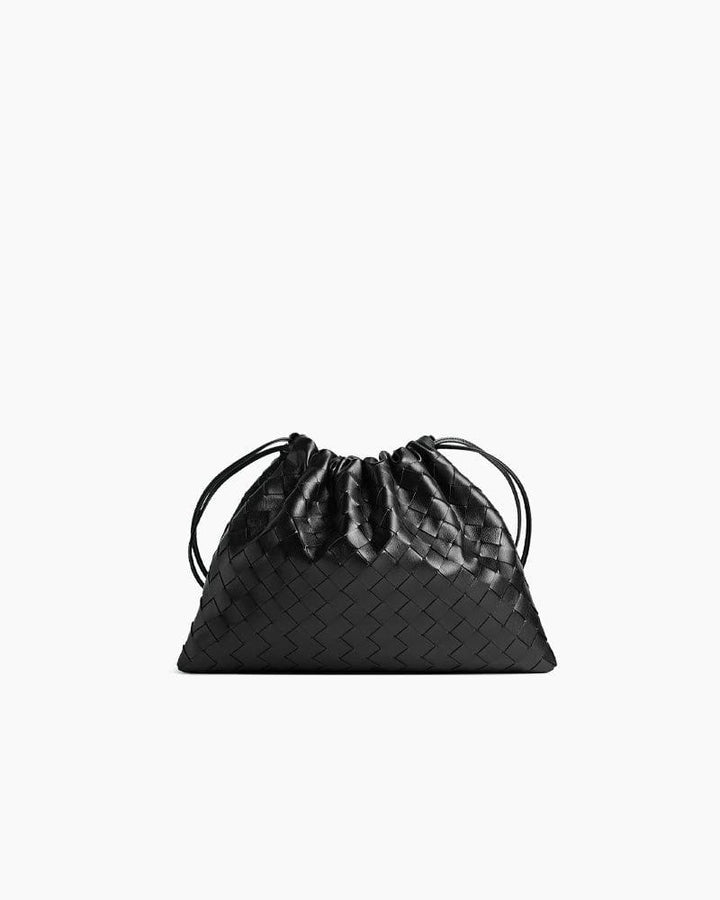 Woven Medium Dustbag Leather Clutch Bag