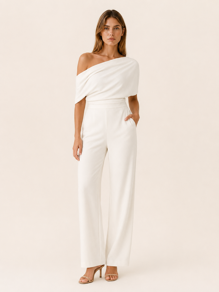 Lamis | One Shoulder Jumpsuit with Wide Leg Fit