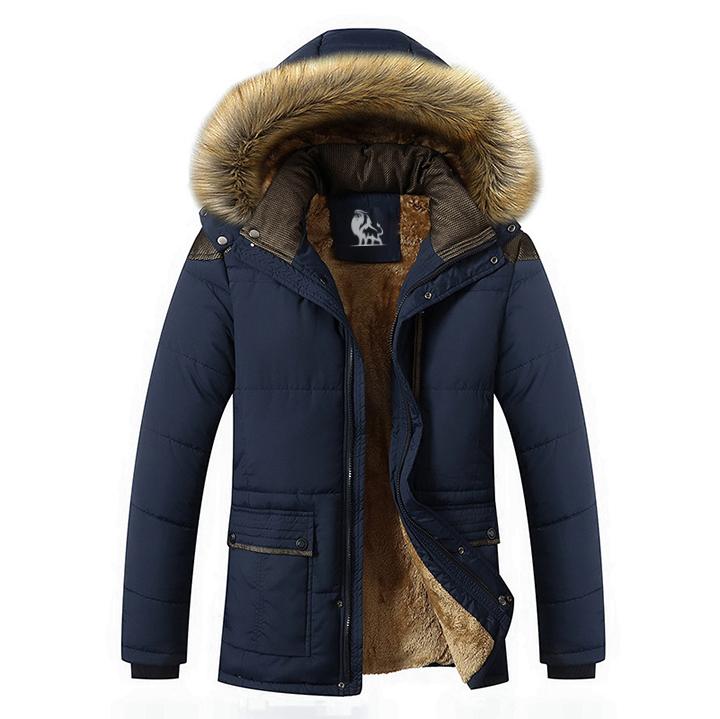 Ice Wall Parka Navy Mens Front View | The Ashwell