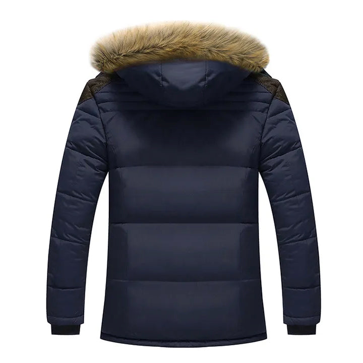 Ice Wall Parka Navy Mens Side View | The Ashwell