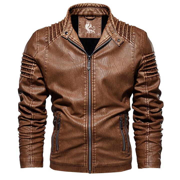 Kingdom Brown Leather Jacket Men Side View | The Ashwell