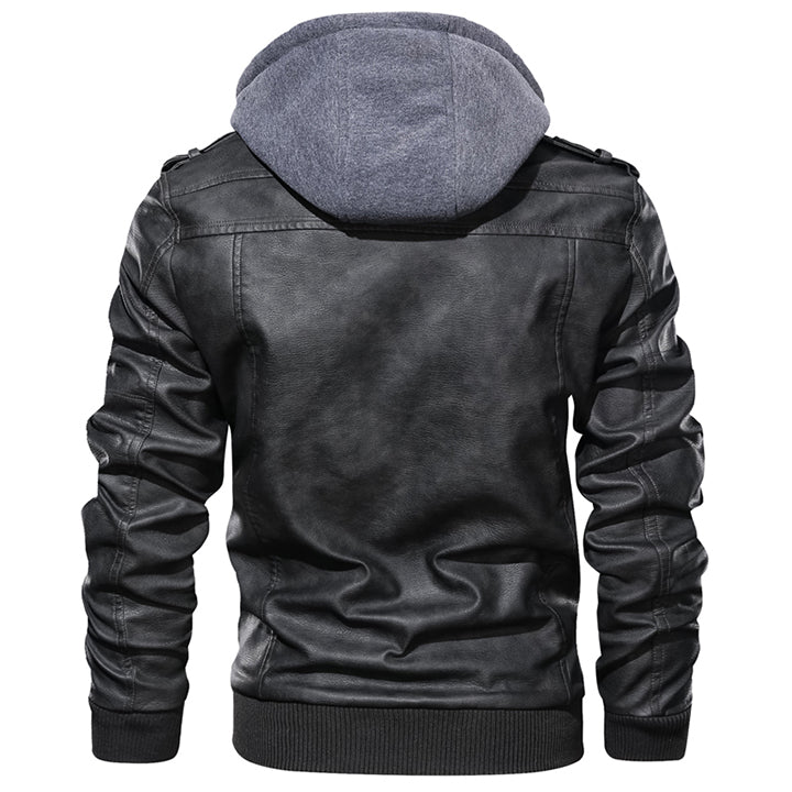 Salvador Black Leather Jacket Men Side View | The Ashwell