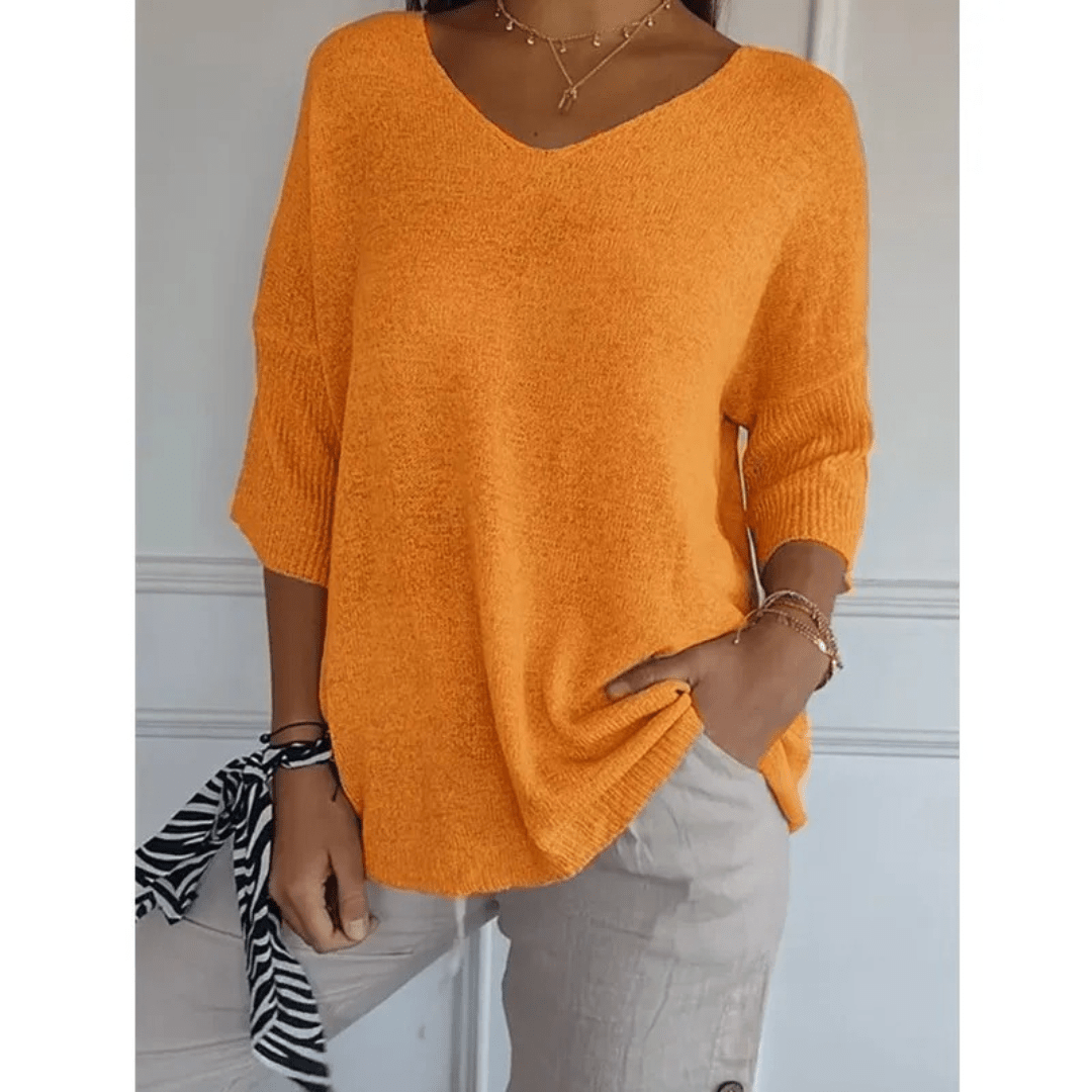 Loraine V-Neck Shirt — close-up view