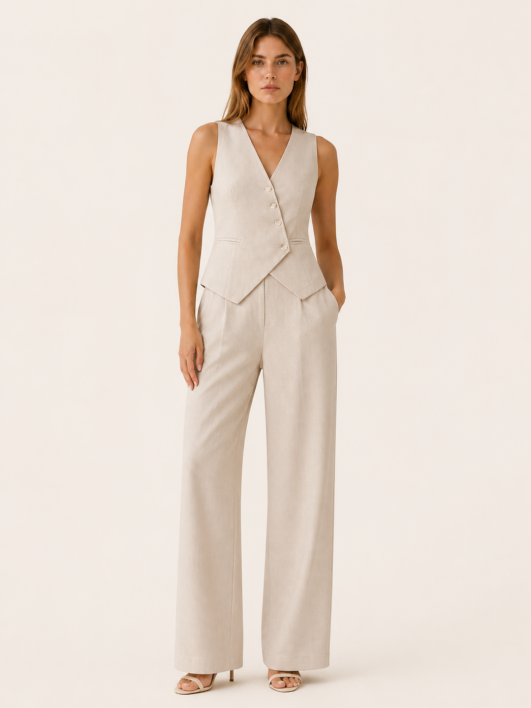 Lucienne | Tailored Trouser Set with Sleeveless Vest