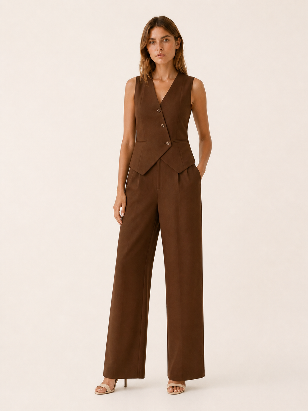 Lucienne | Tailored Trouser Set with Sleeveless Vest