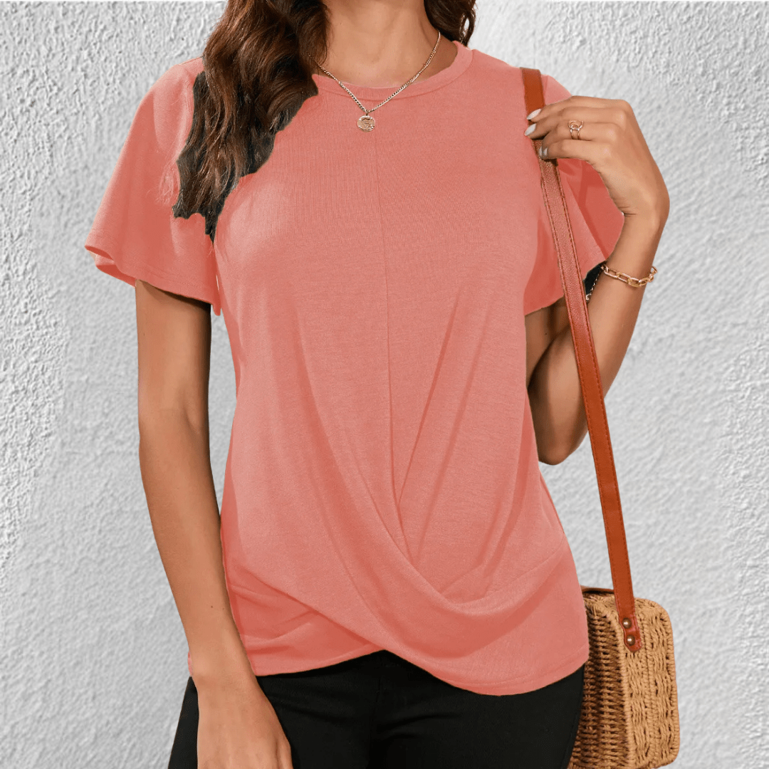 Luna Round-Neck Top — front view