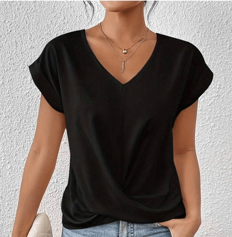 Luna V-Neck Top — side view