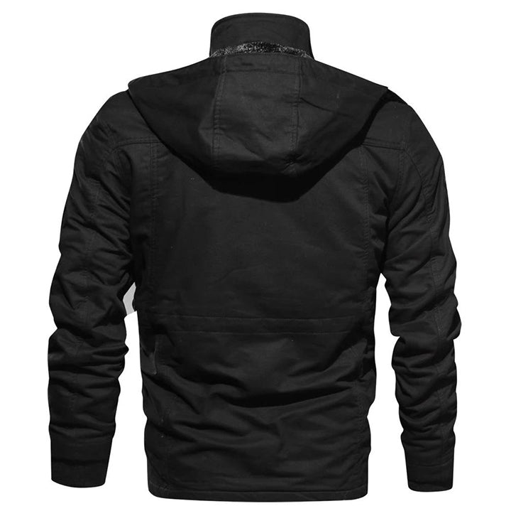 Survival Cotton Jacket Black Mens Side View | The Ashwell