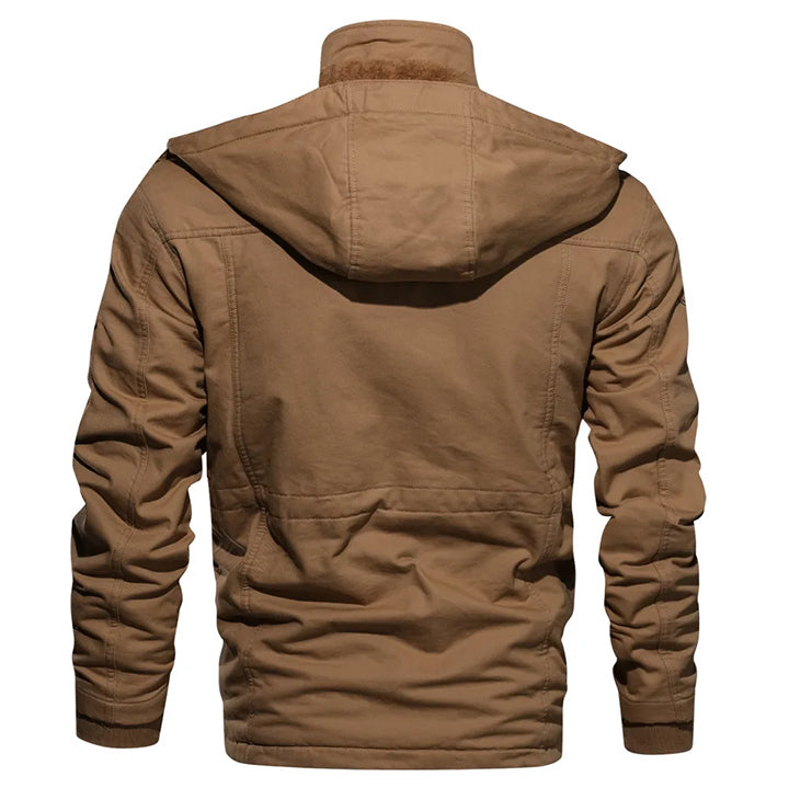 Survival Cotton Jacket Army Green Mens Side View | The Ashwell