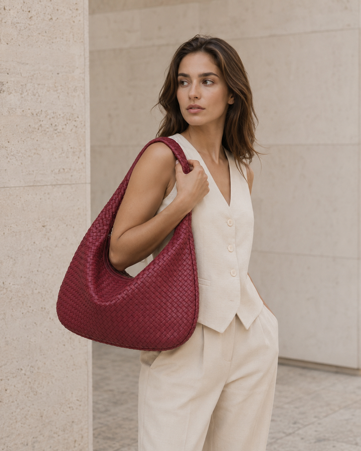 Maeve | Woven Shoulder Bag with Slouchy Shape