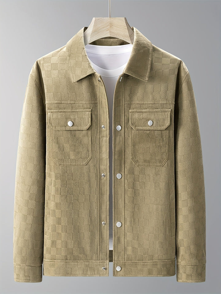 Mavrick Checkered Suede Jacket