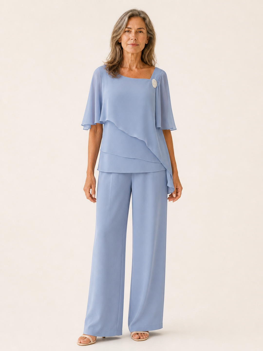 Marianne | Formal Two Piece Set with Overlay Top