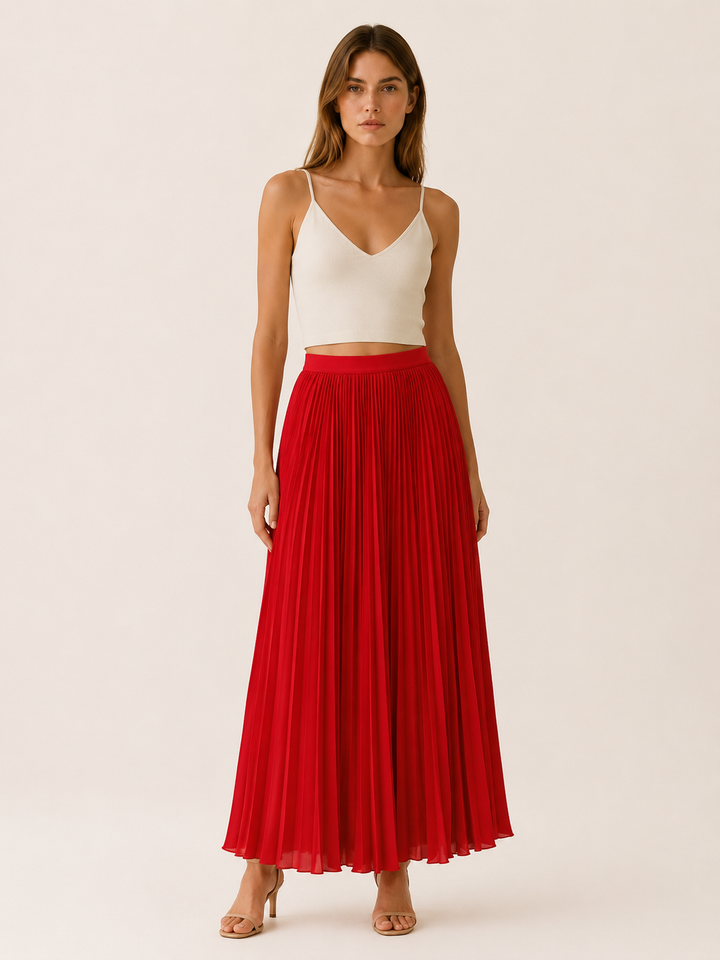 Mariska | Pleated Maxi Skirt with High Waist