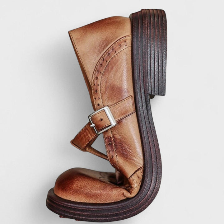 Elisa Leather Heel Mary Jane — pair view