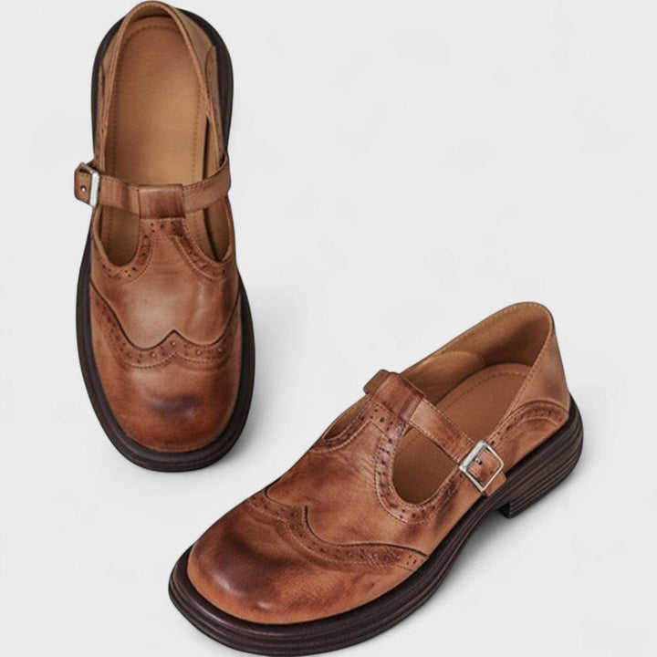 Elisa Leather Heel Mary Jane — sole view
