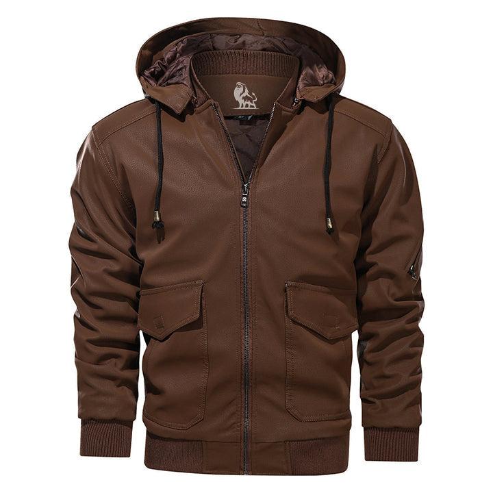 Marziano Black Leather Jacket Men Side View | The Ashwell