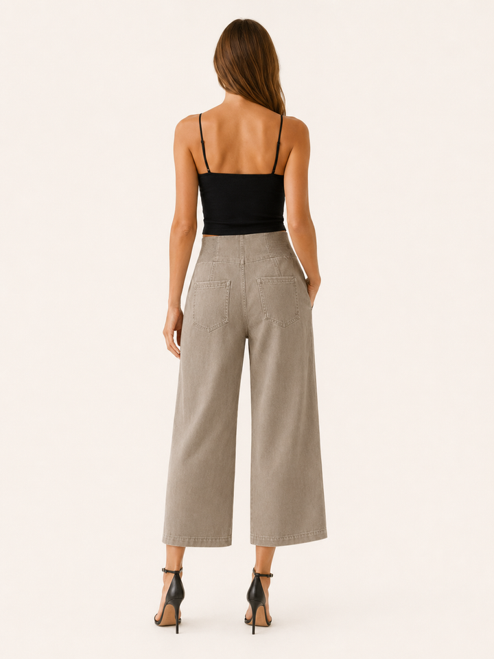 Mavis | Harem Wide-Leg Trousers with Curved Seams