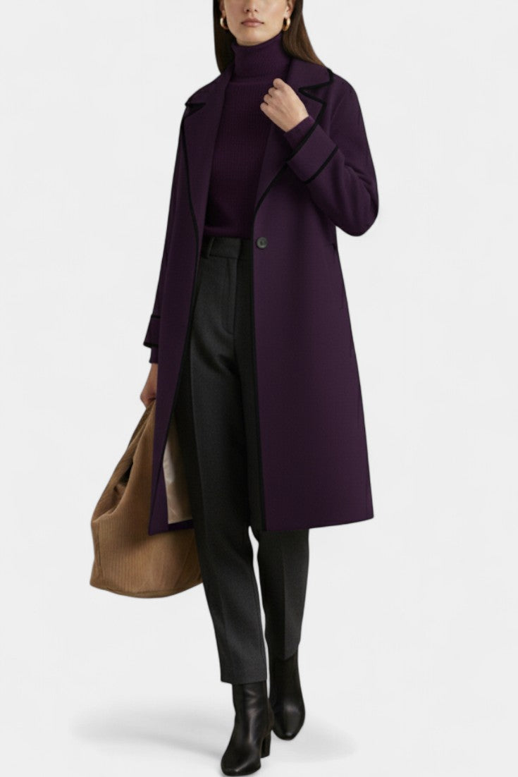 Harper coat in grey front view model