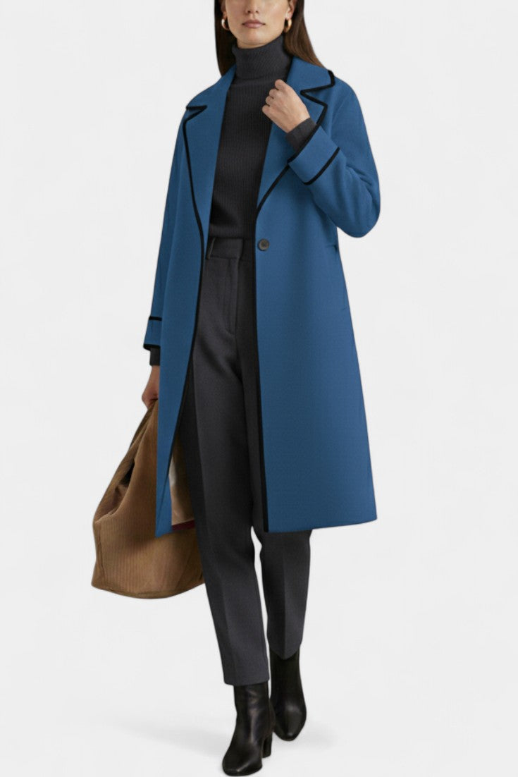 Harper oversized coat three-quarter view model