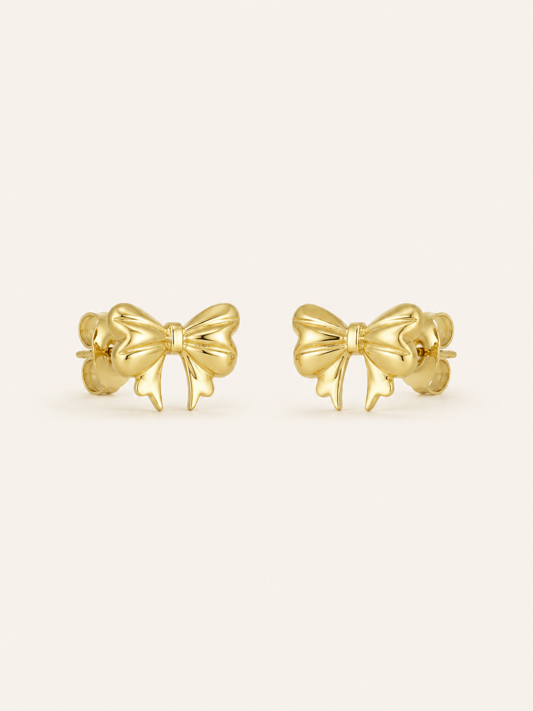 Mina | Bow Stud Earrings with Polished Finish