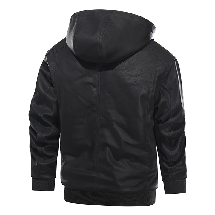 Marziano Brown Leather Jacket Men Back View | The Ashwell