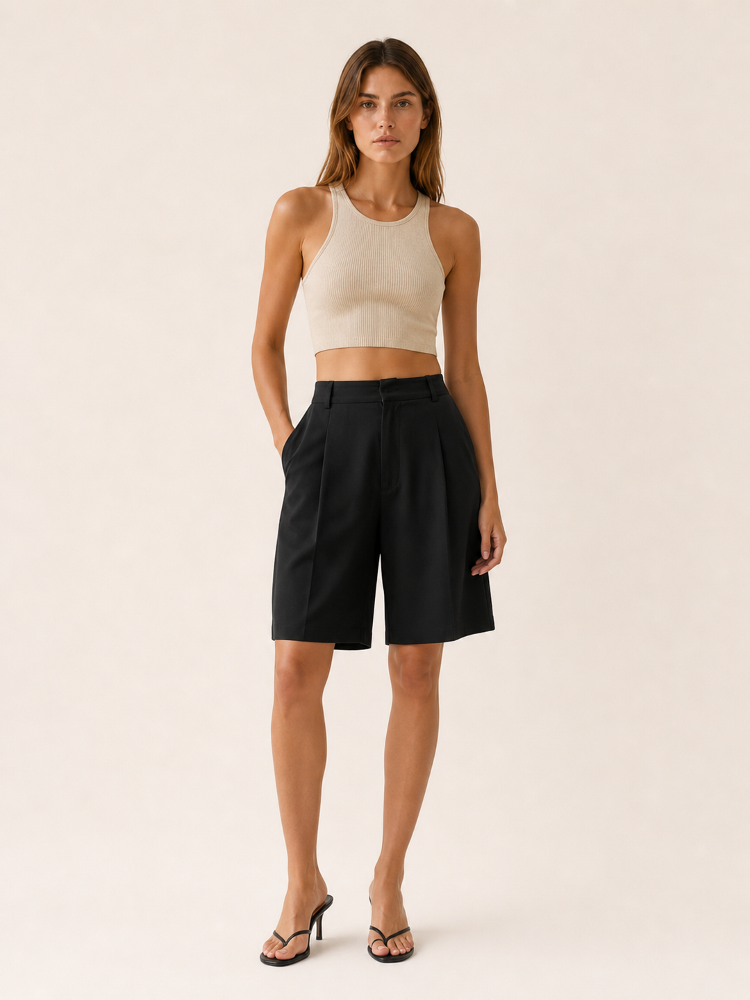 Naomi | Bermuda Shorts High Waist Pleated