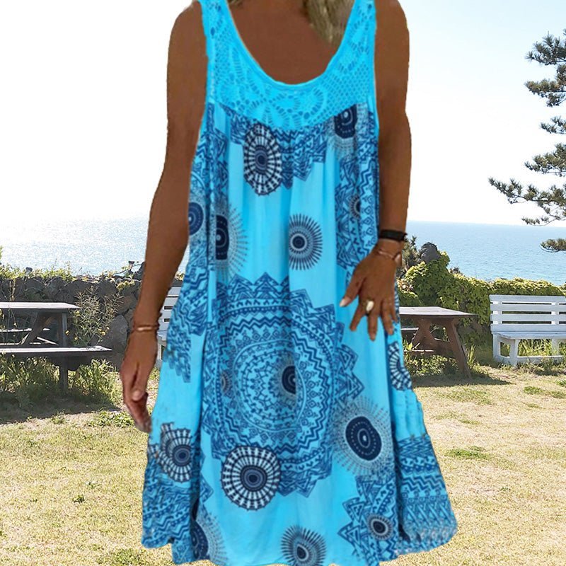 Islanda Boho Summer Dress — close-up view