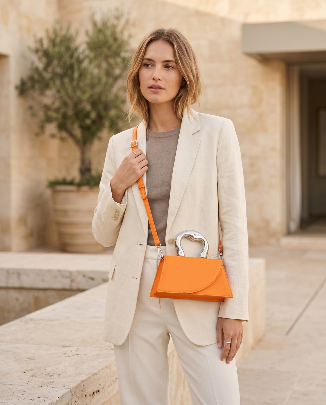 Odilia | Structured Mini Tote Bag with Metal Handle
