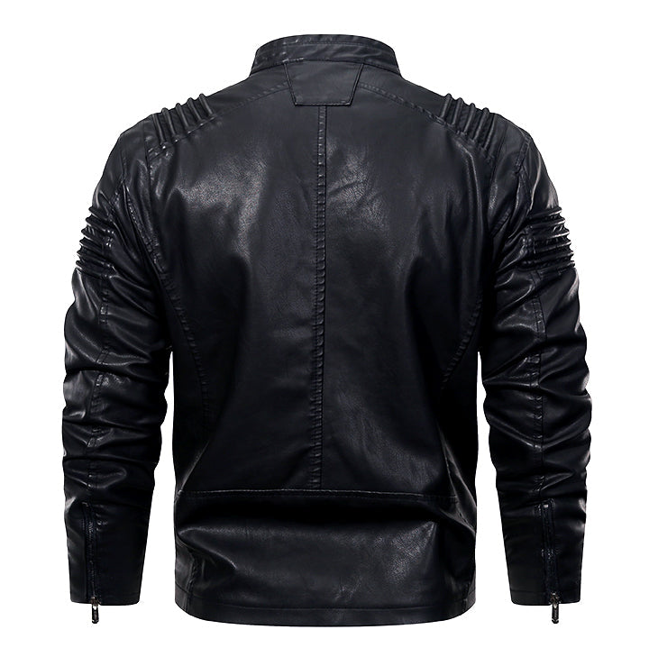 Kingdom Black Leather Jacket Men Back View | The Ashwell