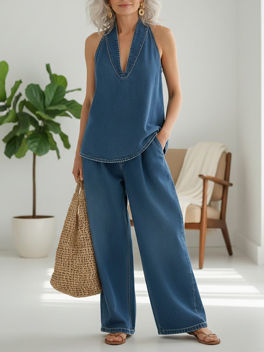 Saylor Denim Two-Piece Set — alternate view