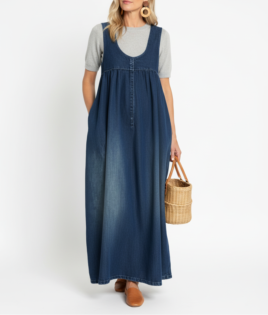 Saylor Denim Dress — front view