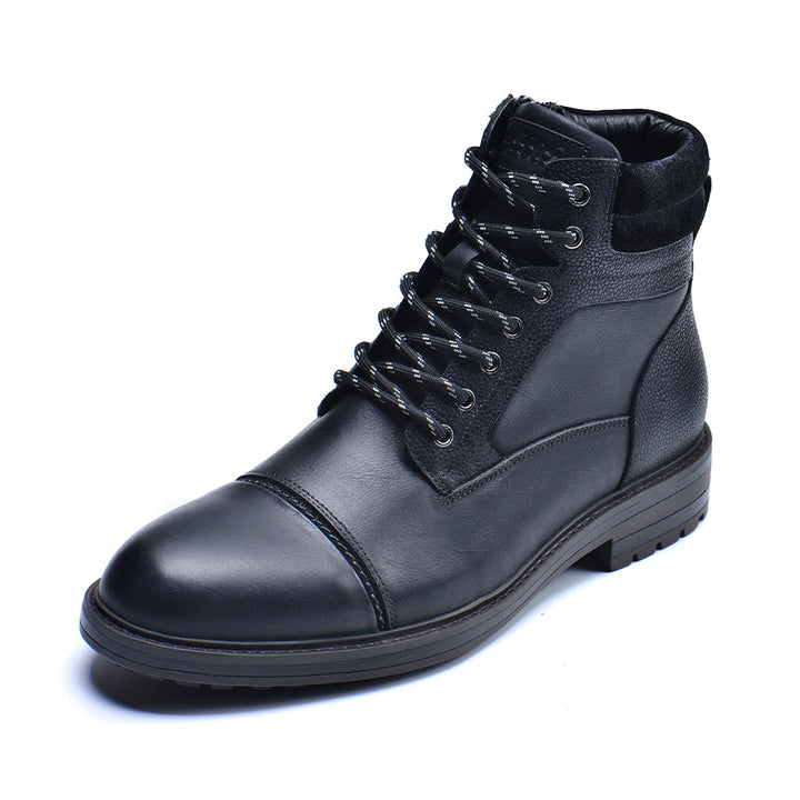 Paladin Black Leather Boots Mens Side View | The Ashwell