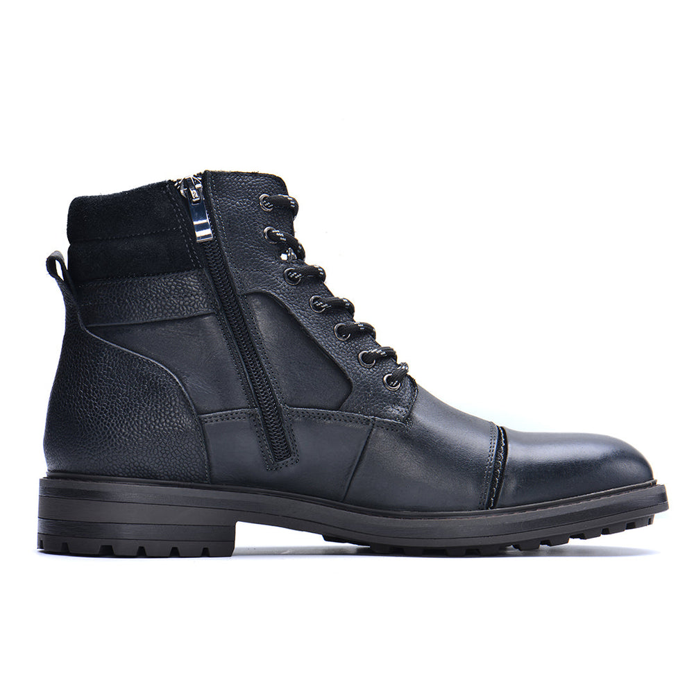 Paladin Black Leather Boots Mens Front View | The Ashwell