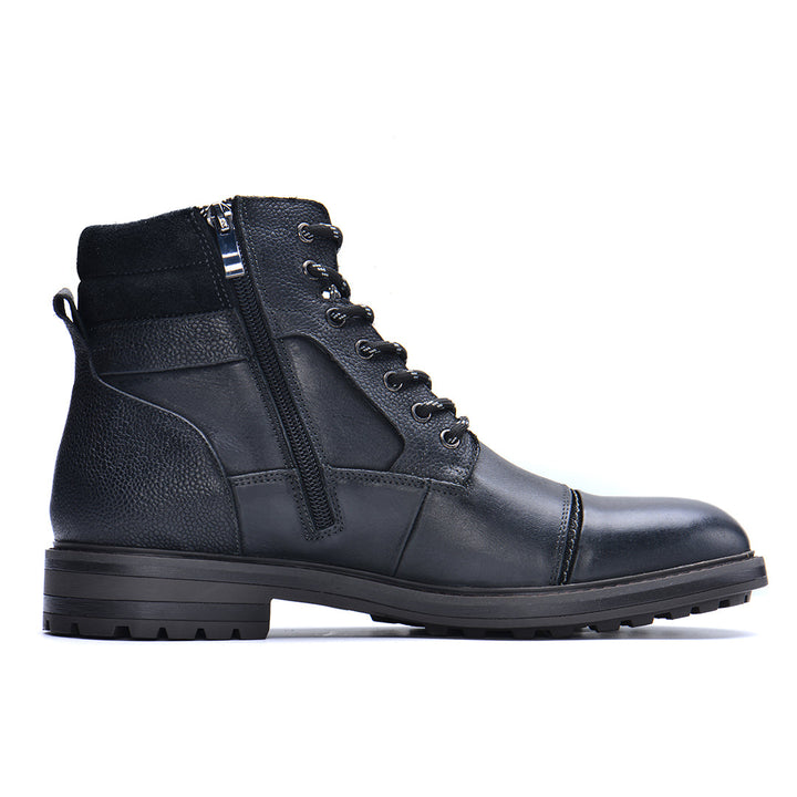 Paladin Black Leather Boots Mens Front View | The Ashwell