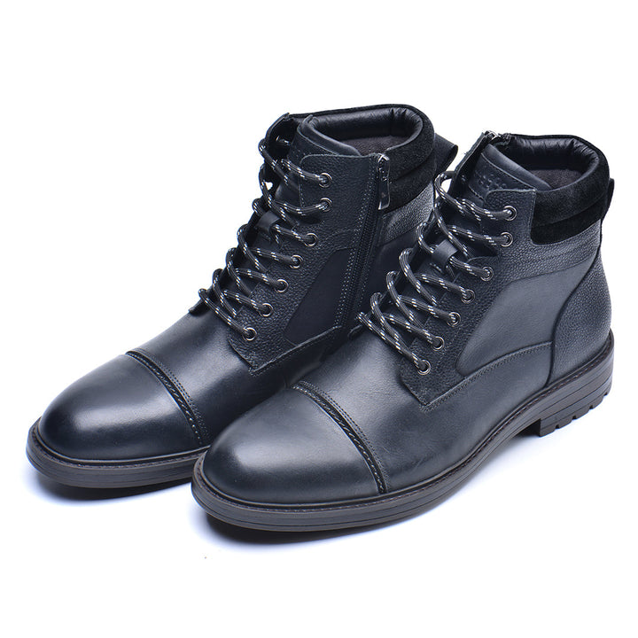 Paladin Black Leather Boots Mens Top View | The Ashwell