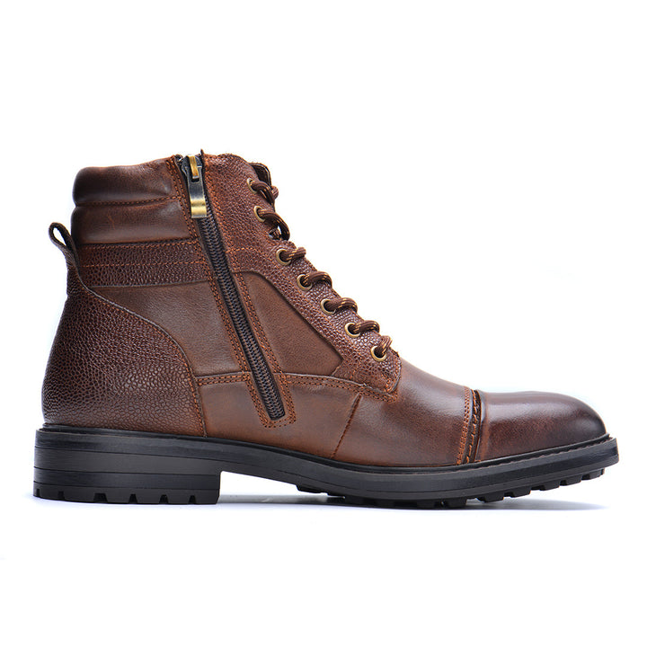Paladin Brown Leather Boots Mens Front View | The Ashwell
