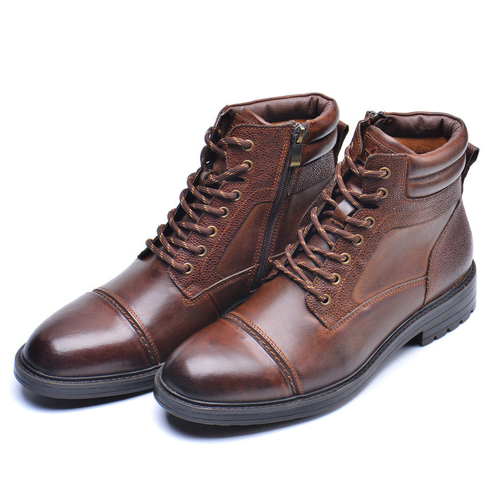 Paladin Brown Leather Boots Mens Top View | The Ashwell