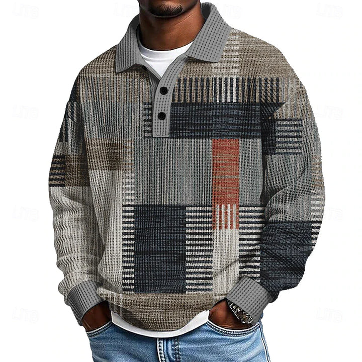 Men’s Textured Polo Sweater