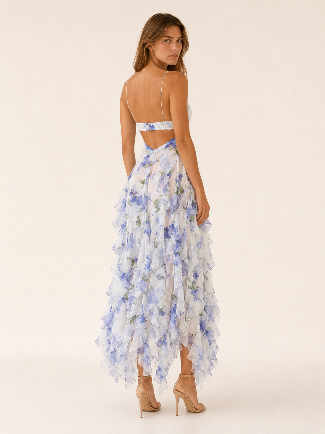 Floral Floral Maxi Dress with Ruffle Detail – side view